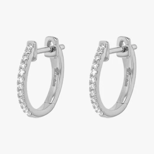 Huggie Earrings - 18K Gold | VS Clarity Natural Diamonds - Image 3