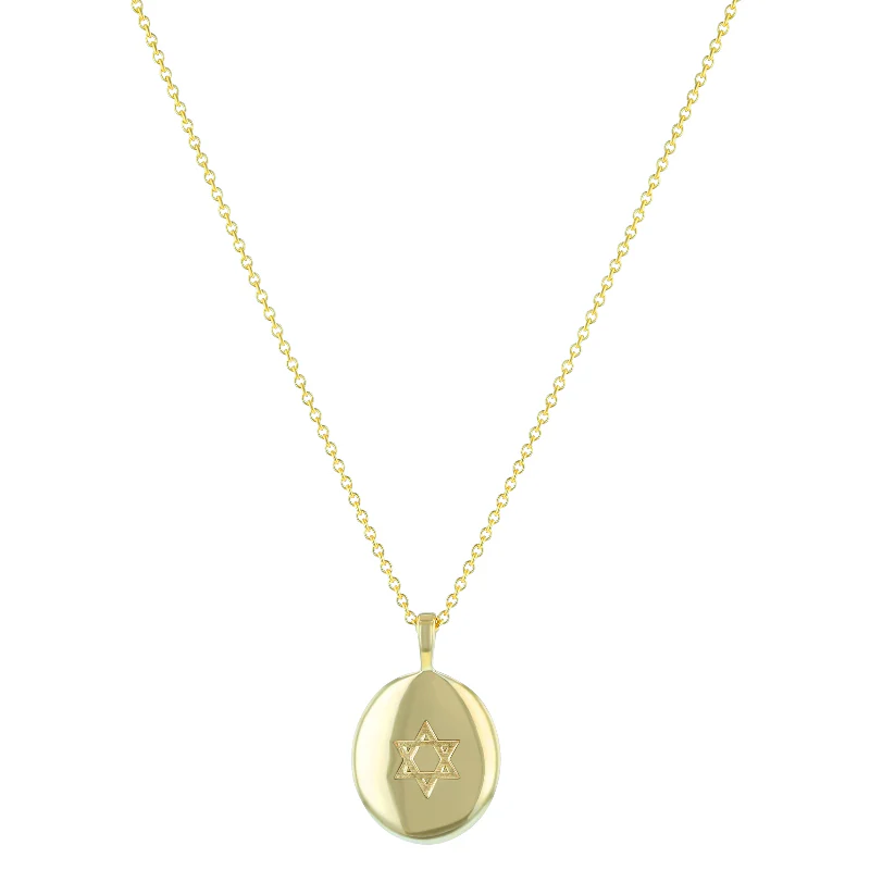 Solid Gold Jewish Star of David Pendant