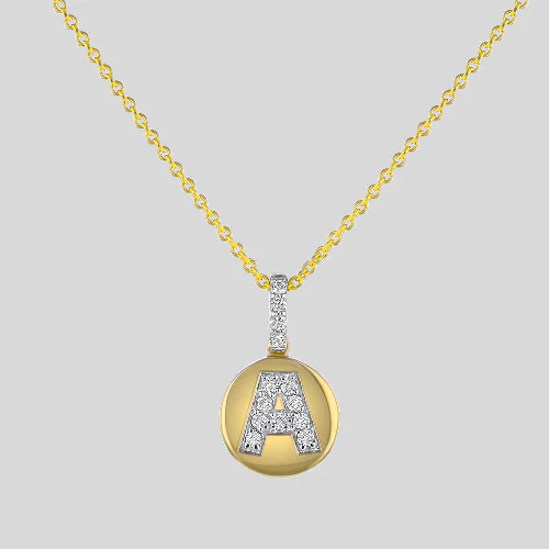 Diamond Initial Pendant without the Gold Chain - 14K Gold | VS Clarity Lab Grown Diamonds