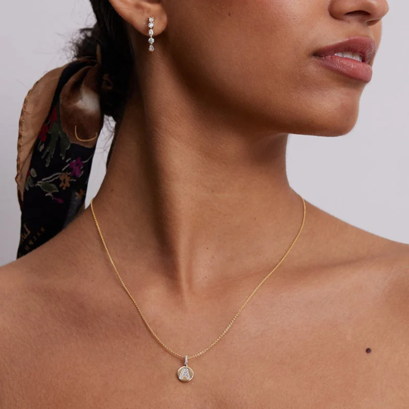 Diamond Initial Pendant without the Gold Chain - 14K Gold | VS Clarity Lab Grown Diamonds - Image 3