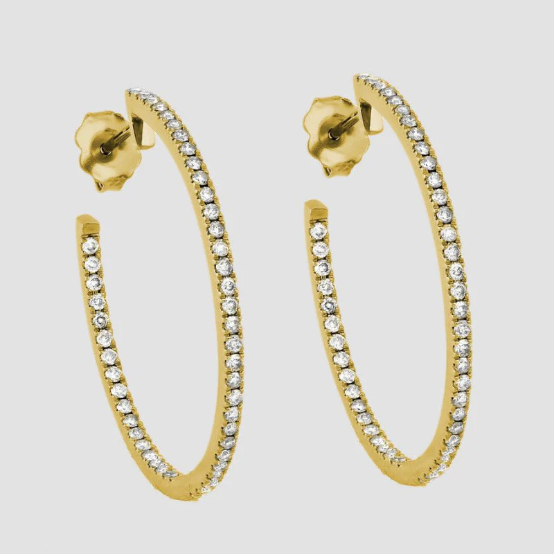 2 Carat Diamond Hoop Earrings - 18K Gold | VS Clarity Natural Diamonds - Image 5