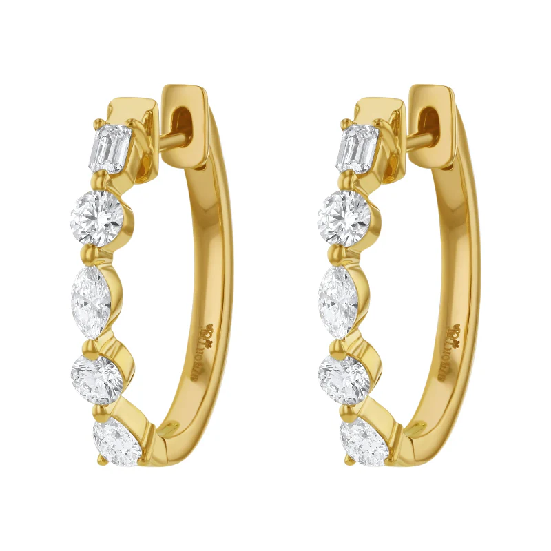 Multi Shape Hoops - 14K Gold | VS Clarity Lab Grown Diamonds - Image 2