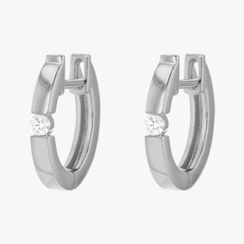 Single Stone Huggies - 18K Gold | VS Clarity Natural Diamonds - Image 4