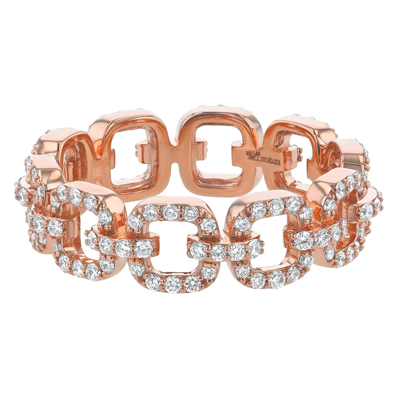 1.90 Carat Diamond Link Ring - 18K Gold | VS Clarity Natural Diamonds - Image 2