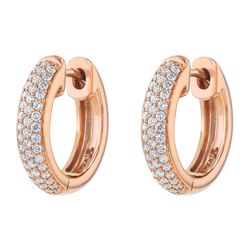 3 Row Pavé Earrings - 14K Gold | VS Clarity Lab Grown Diamonds - Image 4