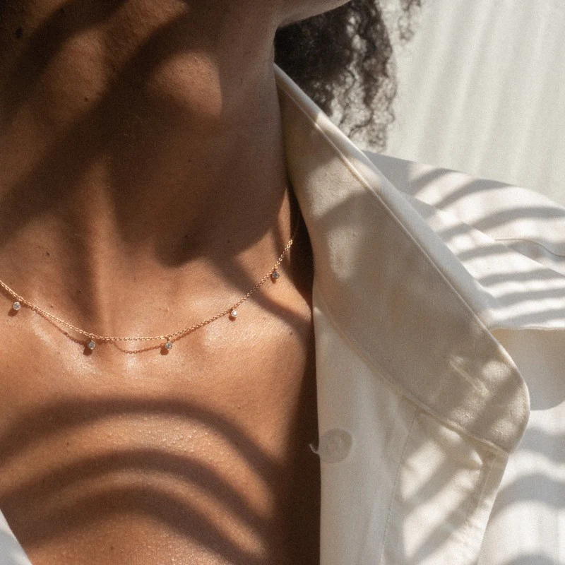 5 Diamond Necklace - 18K Gold | VS Clarity Natural Diamonds - Image 5