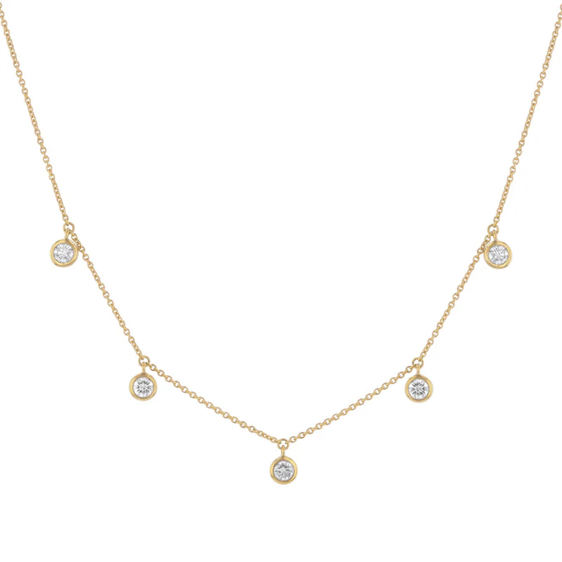 5 Diamond Necklace with 0.75 Carats - 14K Gold | VS Clarity Lab Grown Diamonds - Image 5