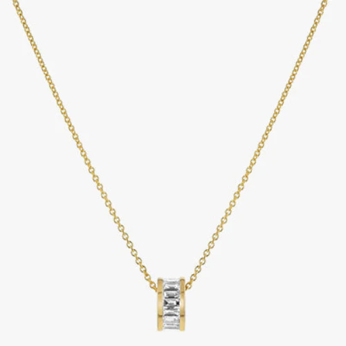 Baguette Diamond Loop Pendant - 14K Gold | VS Clarity Lab Grown Diamonds - Image 3