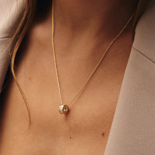 Baguette Diamond Loop Pendant - 14K Gold | VS Clarity Lab Grown Diamonds - Image 4
