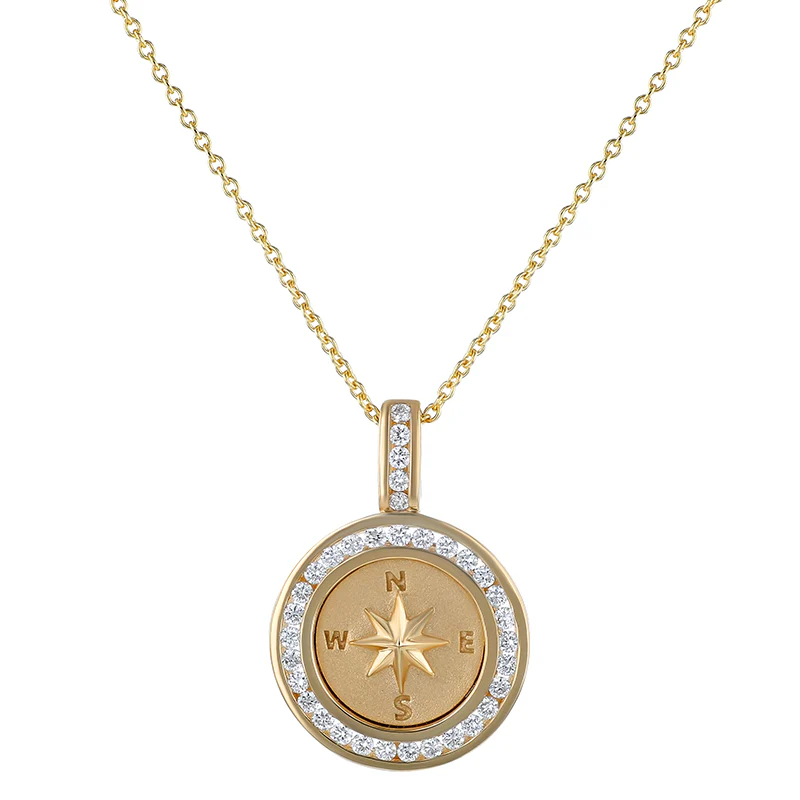 Compass Pendant Necklace - 14K Gold | VS Clarity Lab Grown Diamonds - Image 3