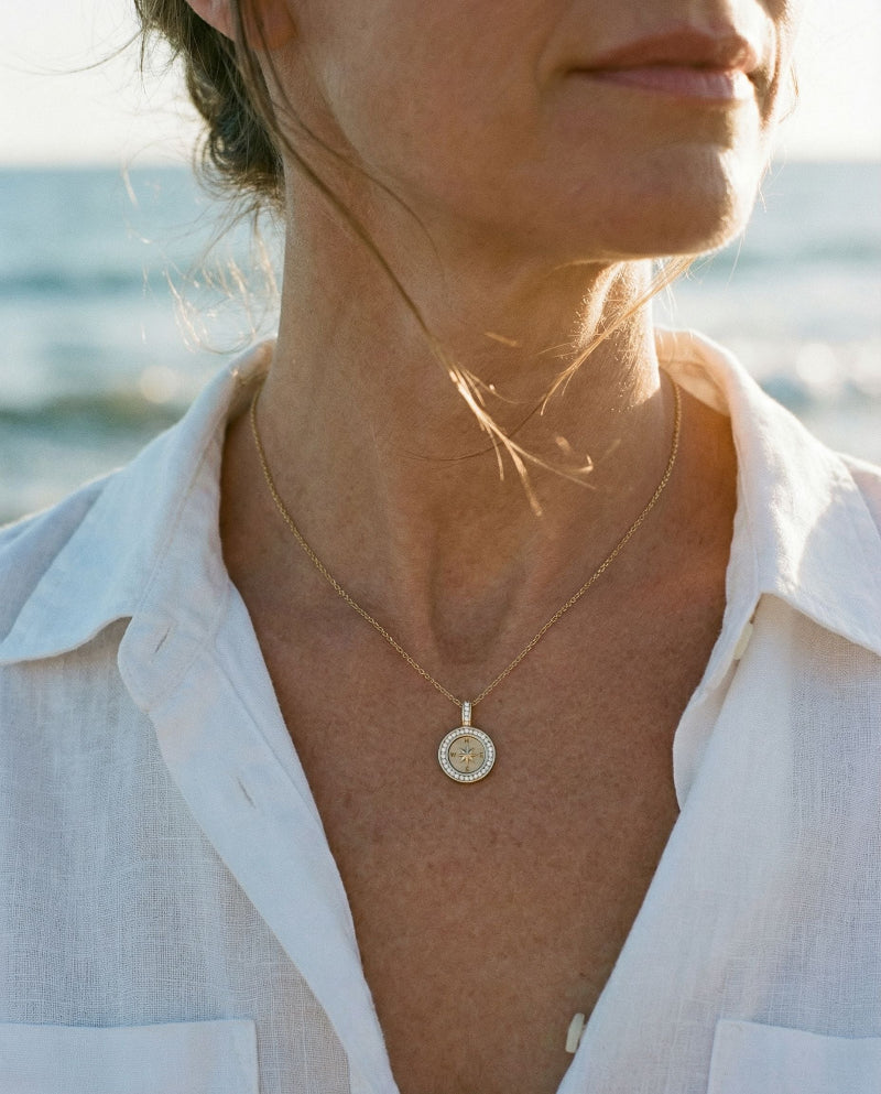 Compass Pendant Necklace - 14K Gold | VS Clarity Lab Grown Diamonds - Image 4