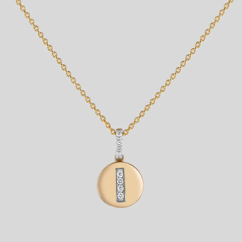Diamond Initial Pendant Necklace - 18K Gold | VS Clarity - Image 9