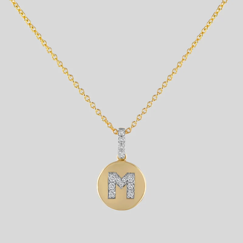 Diamond Initial Pendant Necklace - 18K Gold | VS Clarity - Image 13