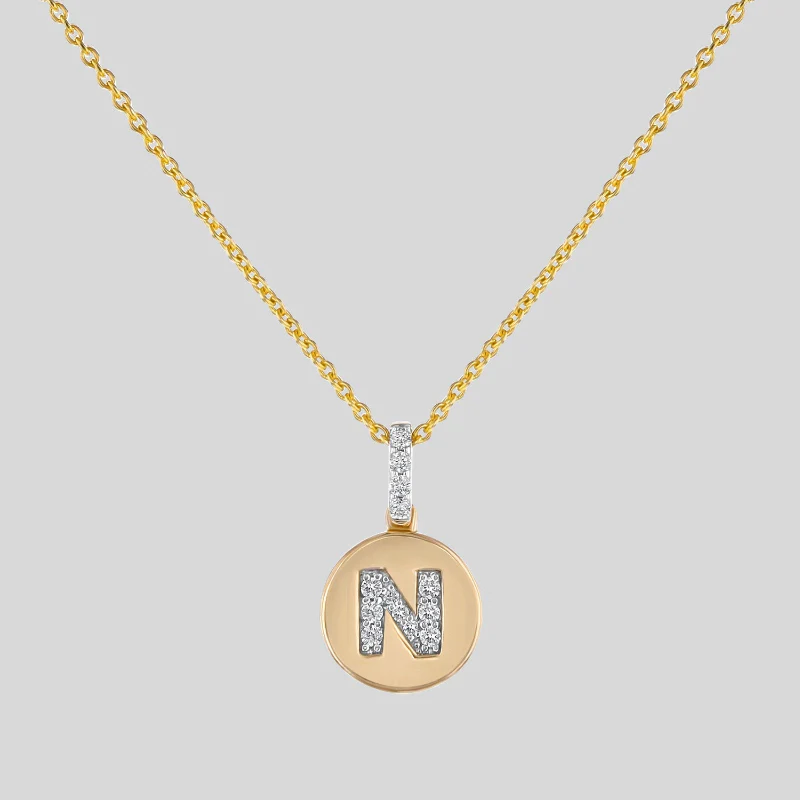 Diamond Initial Pendant Necklace - 18K Gold | VS Clarity - Image 14