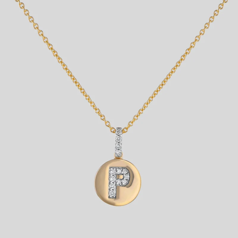 Diamond Initial Pendant Necklace - 18K Gold | VS Clarity - Image 16