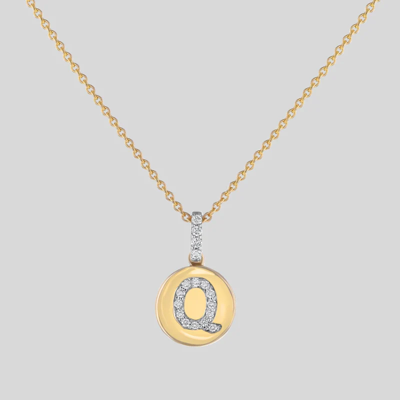 Diamond Initial Pendant Necklace - 18K Gold | VS Clarity - Image 17