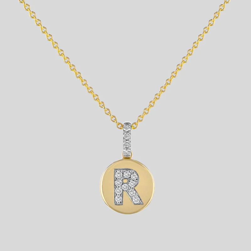 Diamond Initial Pendant Necklace - 18K Gold | VS Clarity - Image 18