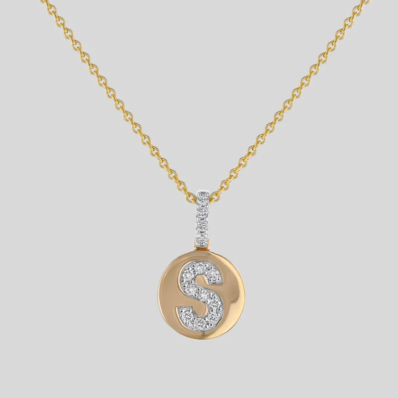 Diamond Initial Pendant Necklace - 18K Gold | VS Clarity - Image 19