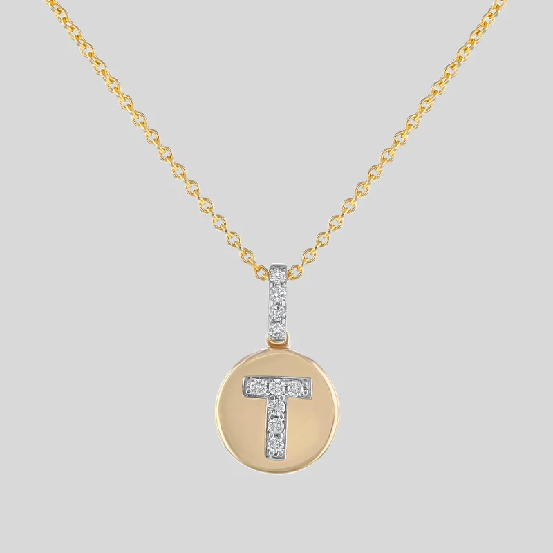 Diamond Initial Pendant Necklace - 18K Gold | VS Clarity - Image 21