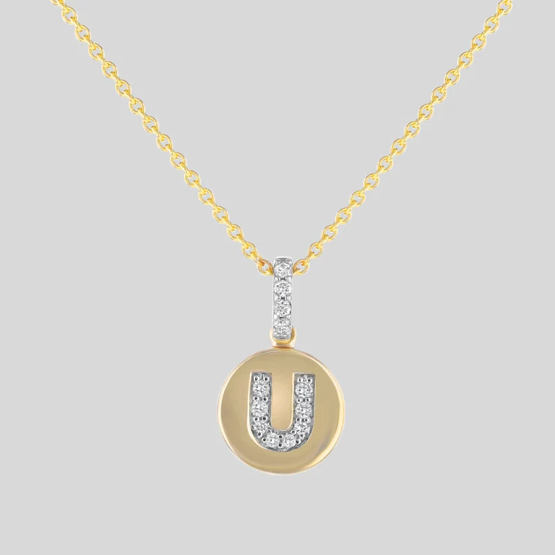 Diamond Initial Pendant Necklace - 18K Gold | VS Clarity - Image 22