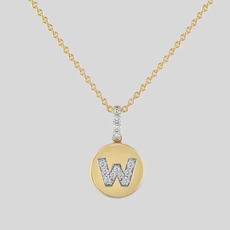 Diamond Initial Pendant Necklace - 18K Gold | VS Clarity - Image 23