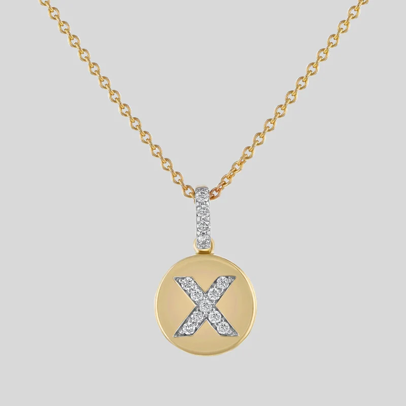 Diamond Initial Pendant Necklace - 18K Gold | VS Clarity - Image 25