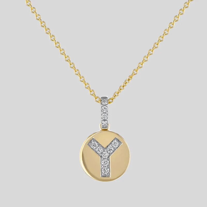 Diamond Initial Pendant Necklace - 18K Gold | VS Clarity - Image 26
