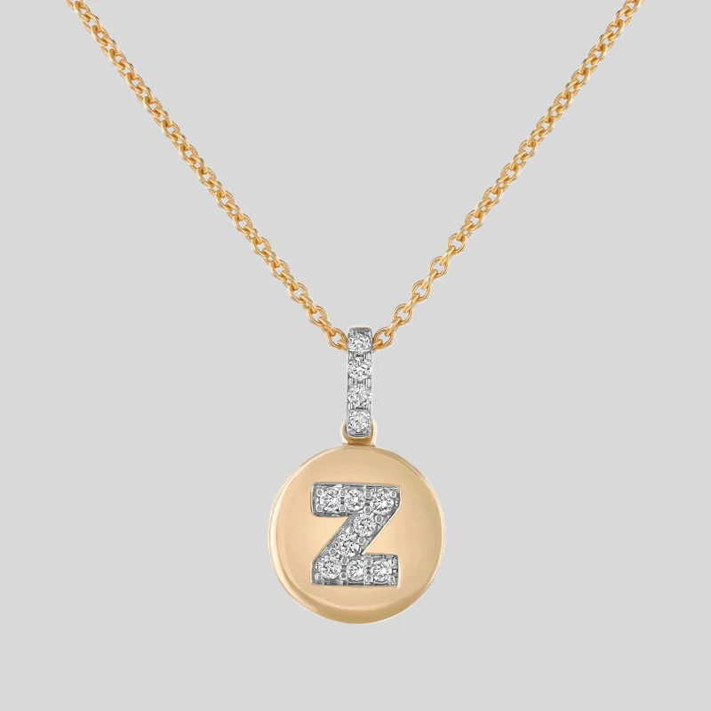 Diamond Initial Pendant Necklace - 18K Gold | VS Clarity - Image 27