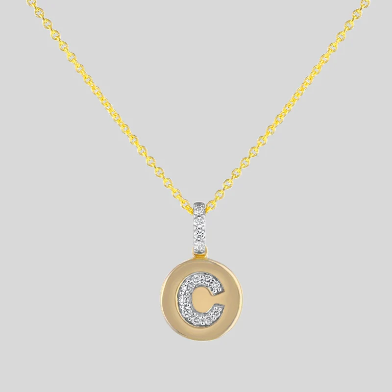 Diamond Initial Pendant Necklace - 18K Gold | VS Clarity - Image 4