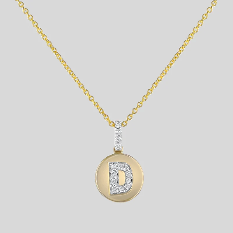 Diamond Initial Pendant Necklace - 18K Gold | VS Clarity - Image 20