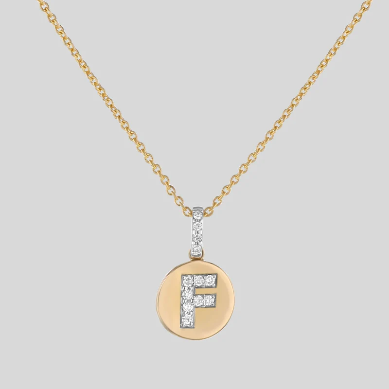 Diamond Initial Pendant Necklace - 18K Gold | VS Clarity - Image 6
