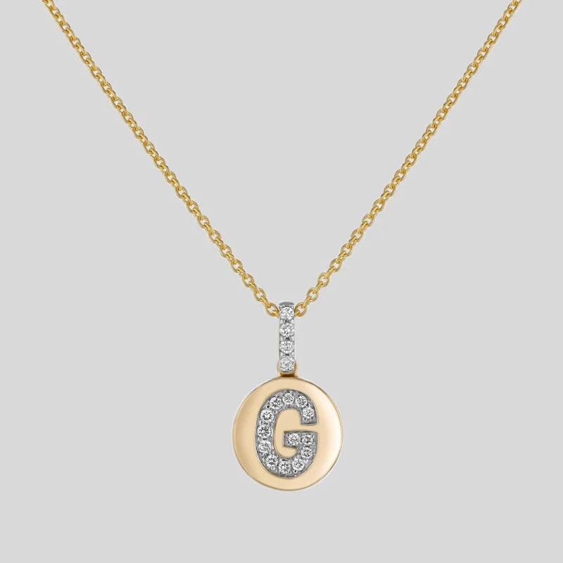 Diamond Initial Pendant Necklace - 18K Gold | VS Clarity - Image 7