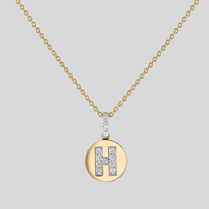 Diamond Initial Pendant Necklace - 18K Gold | VS Clarity - Image 8