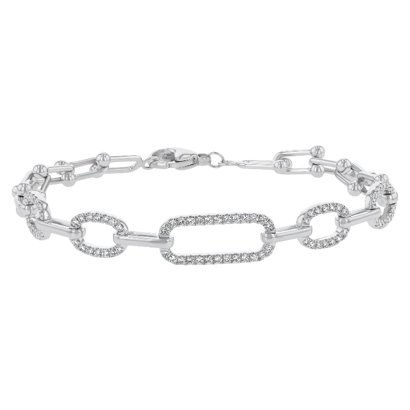 White Gold Diamond Link Bracelet - 14K Gold | VS Clarity Lab Grown Diamonds - Image 2