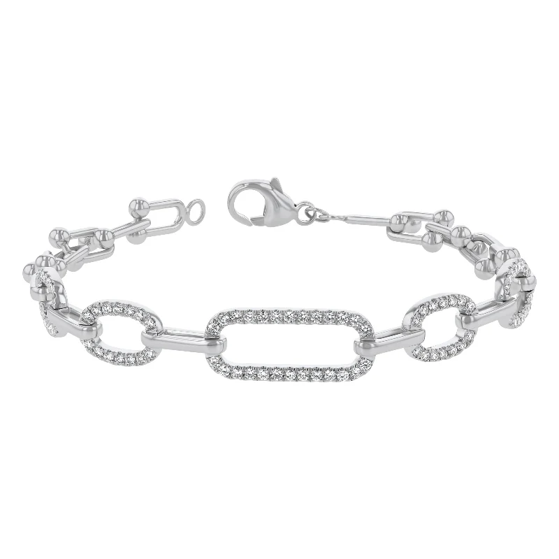 White Gold Diamond Link Bracelet - 14K Gold | VS Clarity Lab Grown Diamonds - Image 3