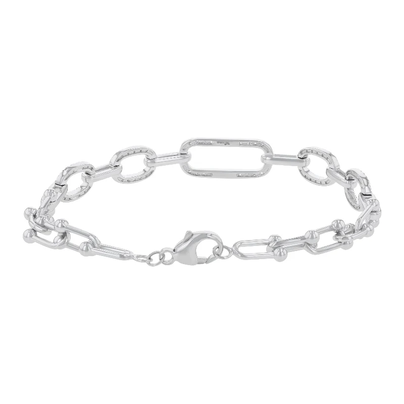 White Gold Diamond Link Bracelet - 14K Gold | VS Clarity Lab Grown Diamonds - Image 4