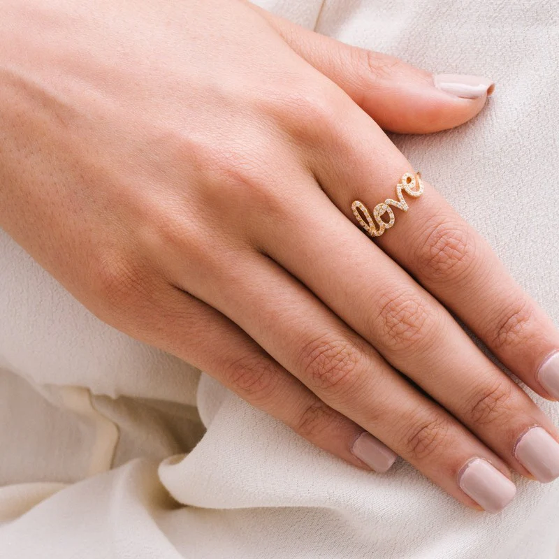 Diamond Love Ring - 18K Gold | VS Clarity Natural Diamonds