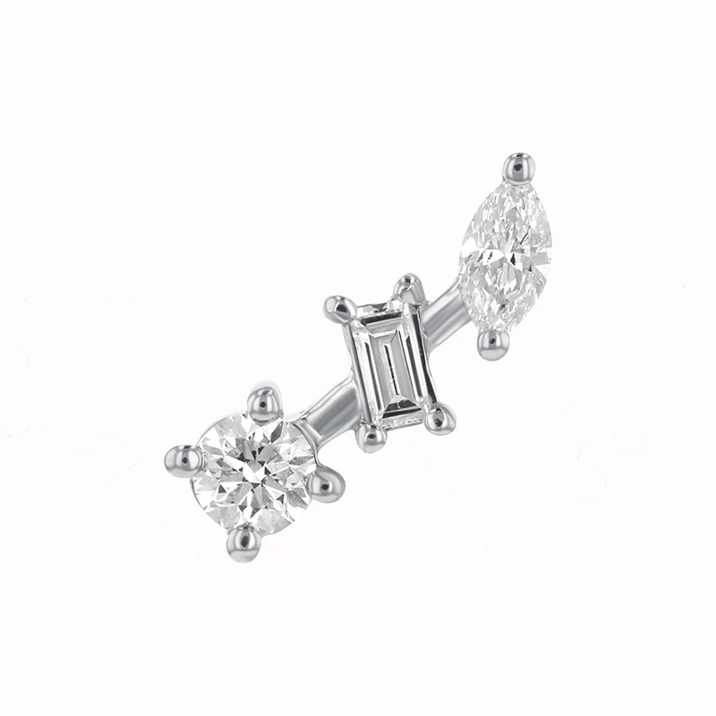 Multi Shape Diamond Stud - 14K Gold | VS Clarity Lab Grown Diamonds - Image 3