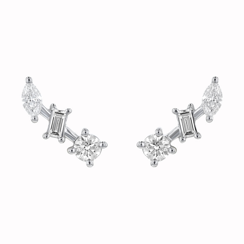 Multi Shape Diamond Stud - 14K Gold | VS Clarity Lab Grown Diamonds - Image 4