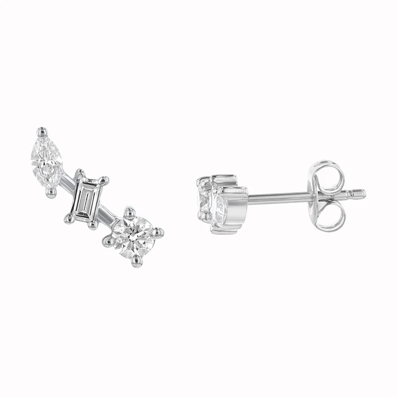 Multi Shape Diamond Stud - 14K Gold | VS Clarity Lab Grown Diamonds - Image 5