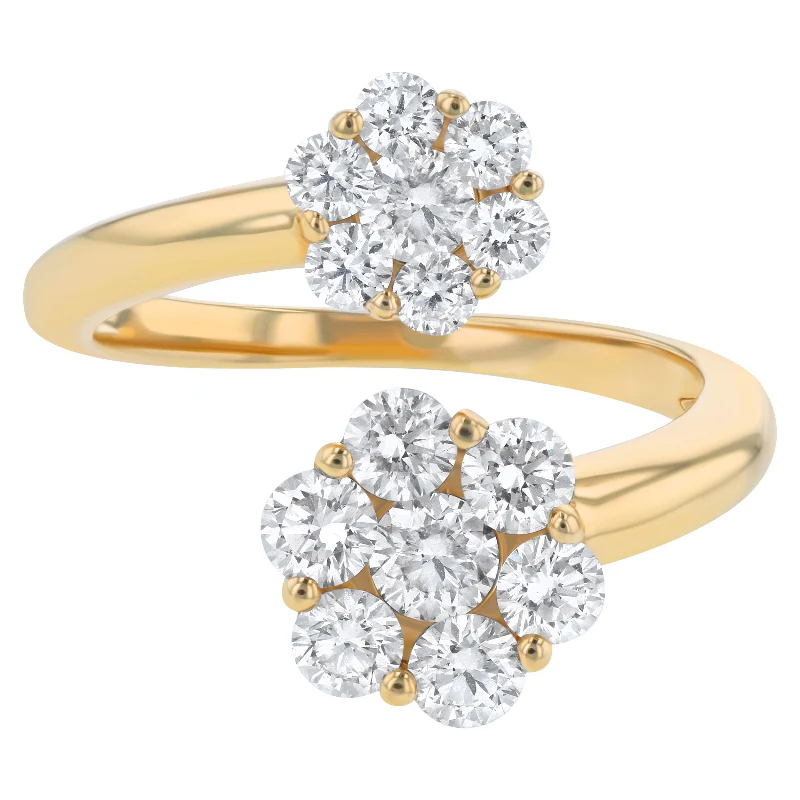 Floral Diamond Cluster Ring - 18K Gold | VS Clarity Natural Diamonds - Image 4