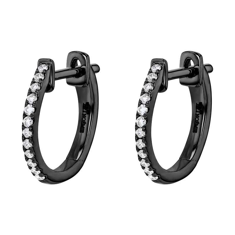 Huggie Earrings - 18K Gold | VS Clarity Natural Diamonds - Image 4