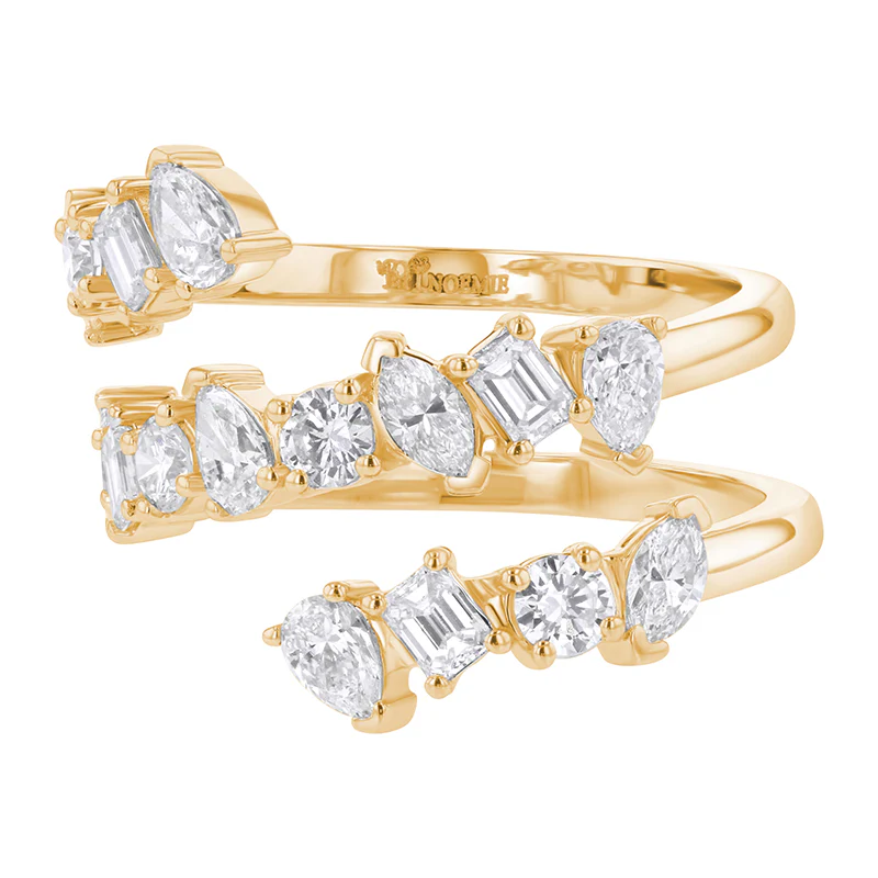Multi Shape Diamond Spiral Ring - 14K Gold | VS Clarity Lab Grown Diamonds - Image 3