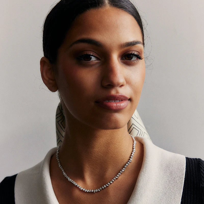 Multi Shape Diamond Tennis Necklace - 14K Gold | VS Clarity Lab Grown Diamonds - Image 4