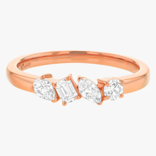 Quartet Multi Shape Diamond Ring - 14K Gold | VS Clarity Lab Grown Diamonds - Image 4