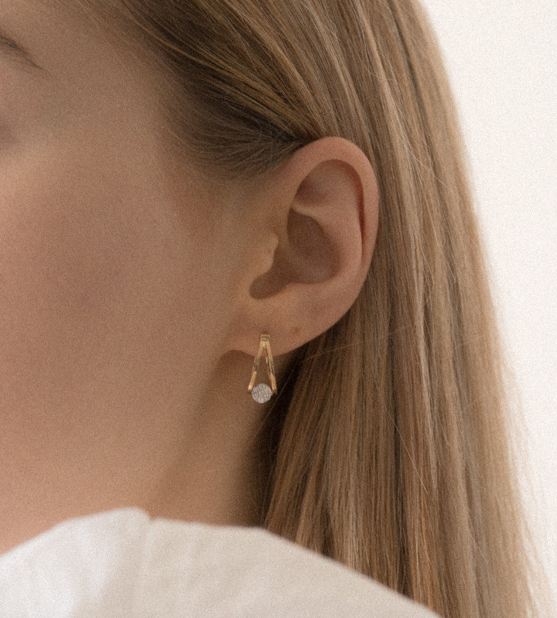1920's Split Hoop Diamond Earrings - 14K Gold | VS Clarity Lab Grown Diamonds - Image 4
