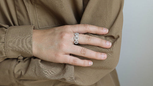 1.90 Carat Diamond Link Ring - 18K Gold | VS Clarity Natural Diamonds - Image 5