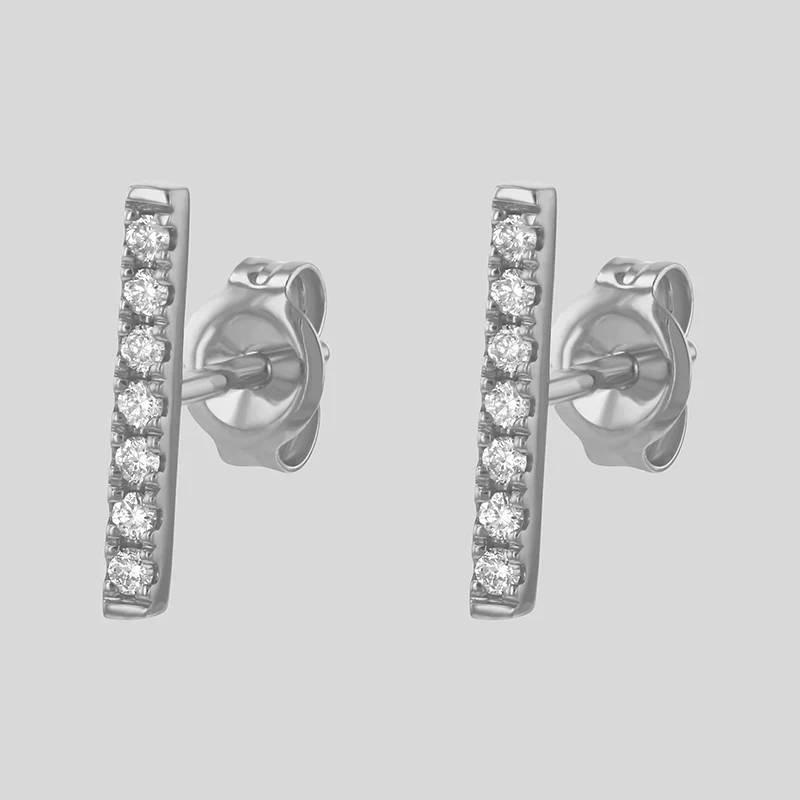Diamond Line earring - 18K Gold | VS Clarity Natural Diamonds - Image 3