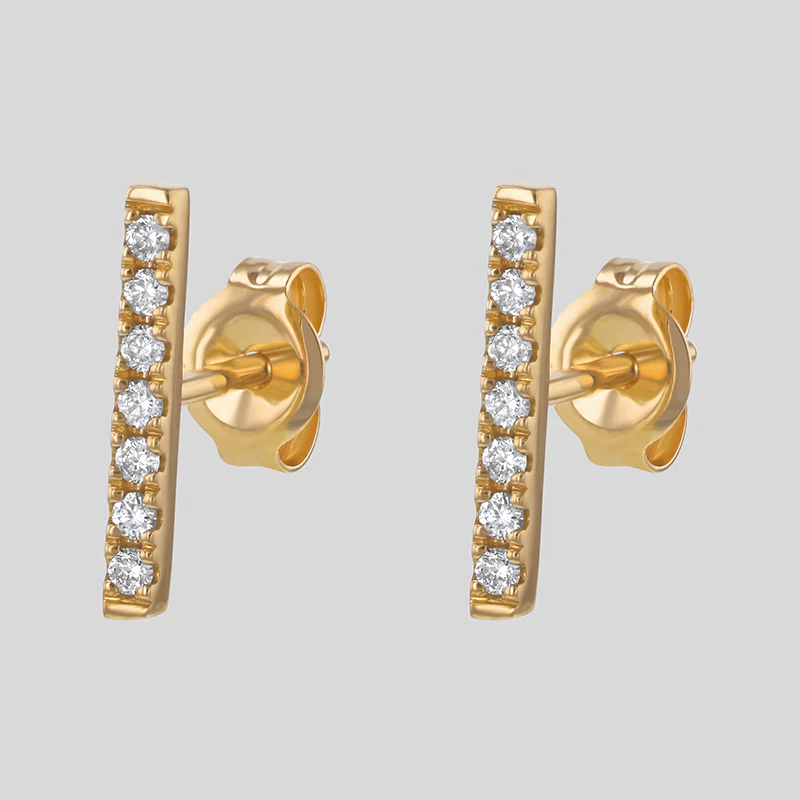 Diamond Line earring - 18K Gold | VS Clarity Natural Diamonds - Image 4
