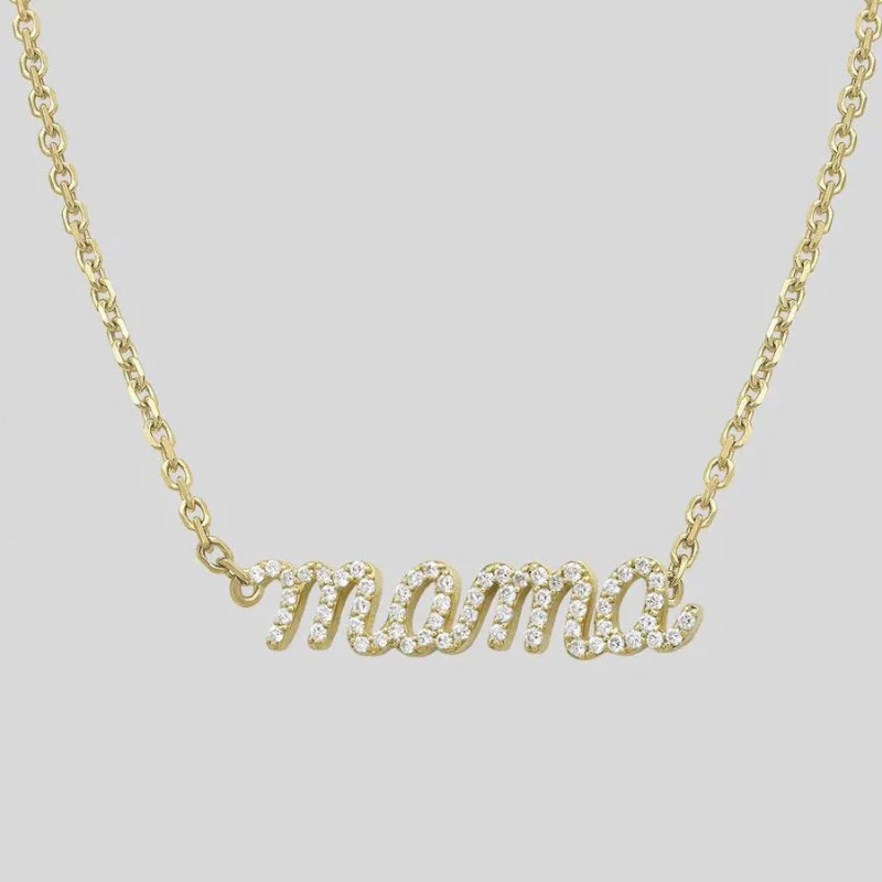 Mama Pendant Necklace - 18K Gold | VS Clarity Natural Diamonds - Image 3